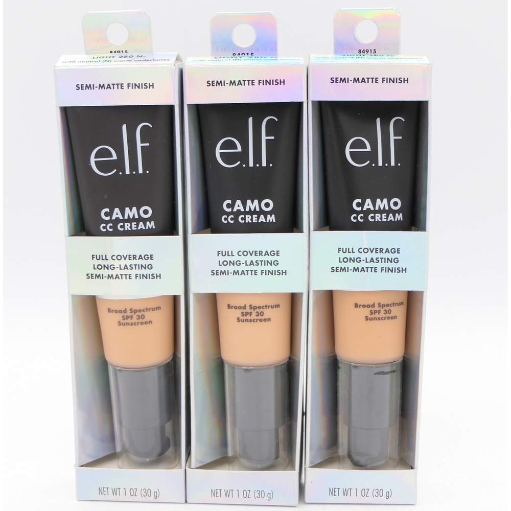 elf Camo CC Cream Light 280 N Full Coverage Semi-Matte SPF 30 3 Pack 09/26+